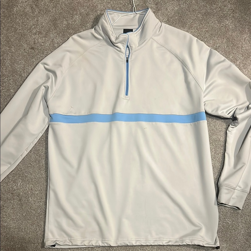 Men's Golf Light Gray Quarter-Zip Jacket
